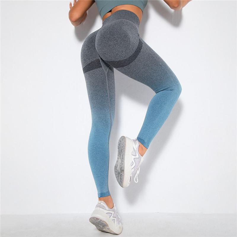 Gradient Thể Thao Scrunch Mông Quần Legging Đẩy Lên Tập Gym Quần Tập Yoga Cao Cấp Chạy Quần Không Đường May Quần Legging Tập Yoga Nữ