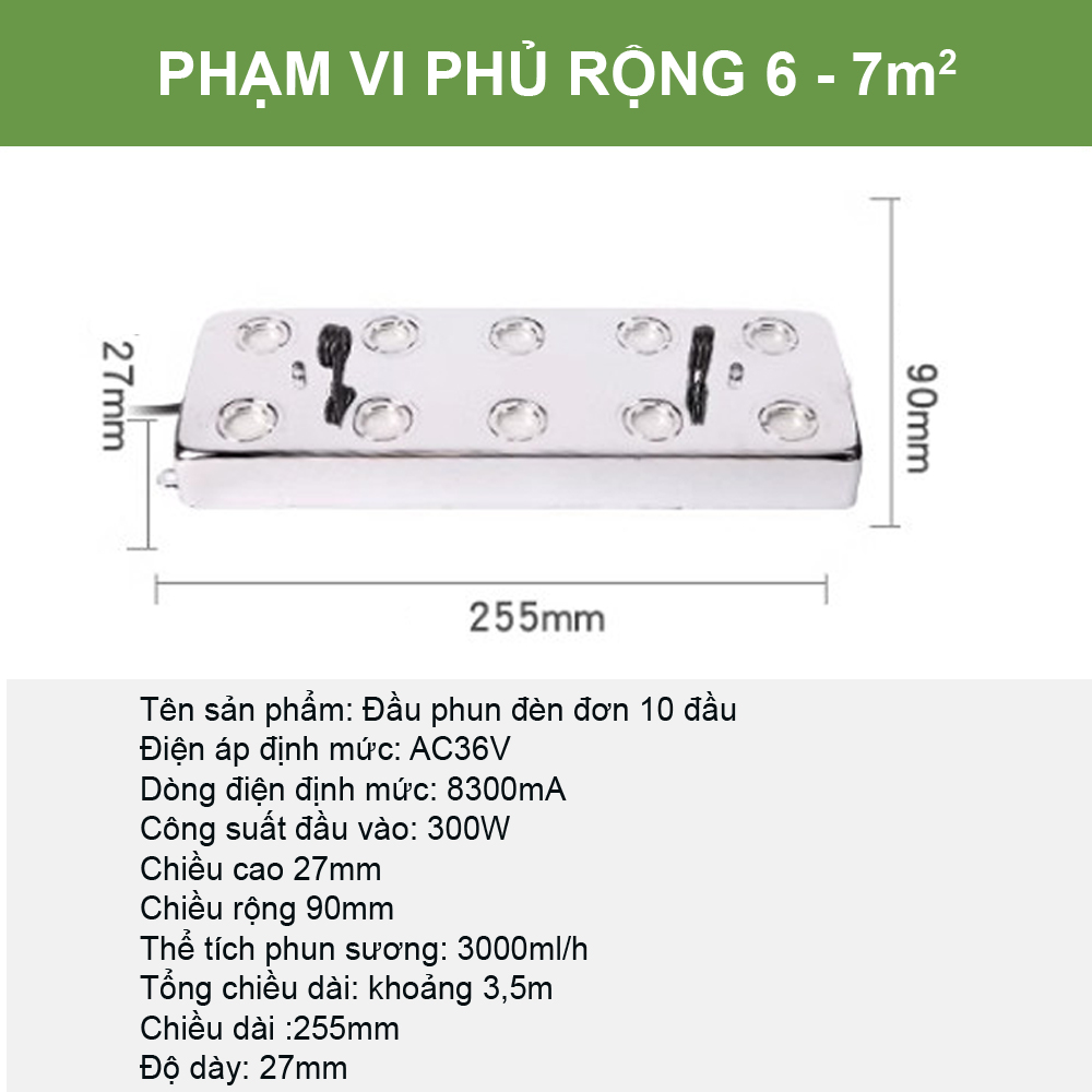 Máy tạo khói hồ cá Loại Lớn 10 đầu, 36V cao cấp có phao nổi