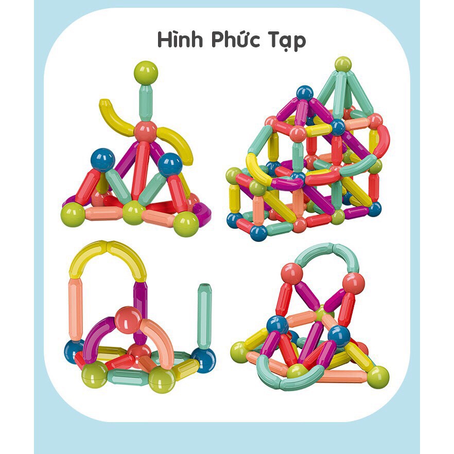 Bộ Xếp Hình Nam Châm 36 Chi Tiết Cho Bé, Đồ chơi Lắp Ráp Phát Triển Trí Tuệ, Sự Sáng Tạo Cho Trẻ Em - Chính hãng MINIIN 