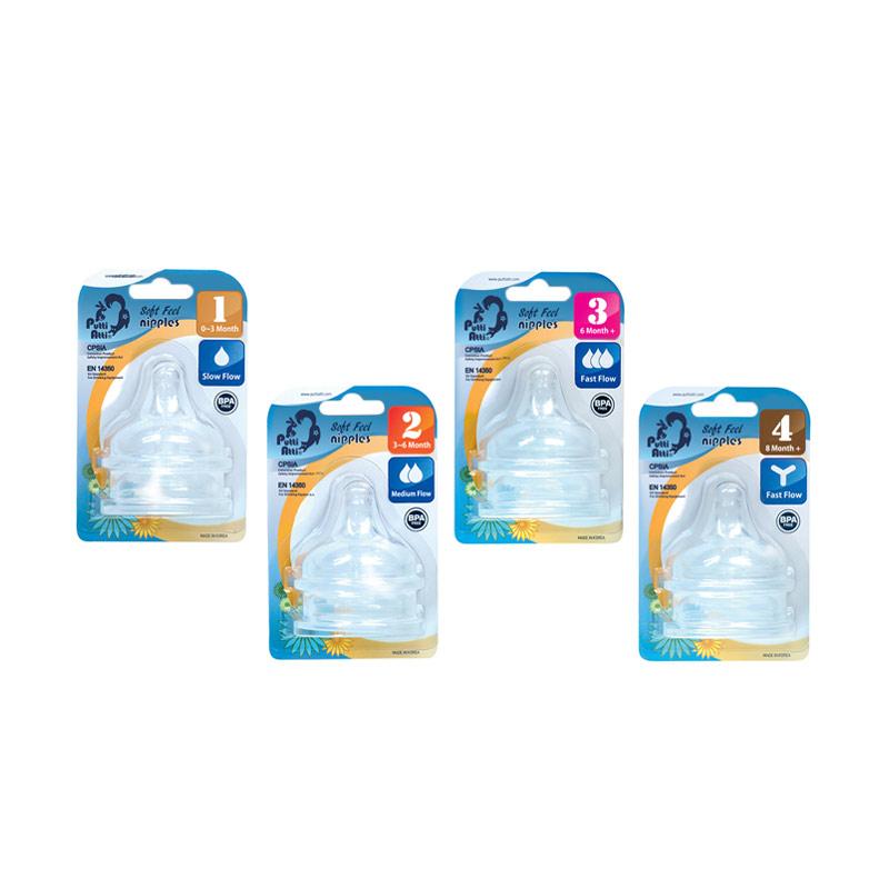 Vỉ 2 núm ty silicon Putti Atti bước 2 (3 - 6 tháng)