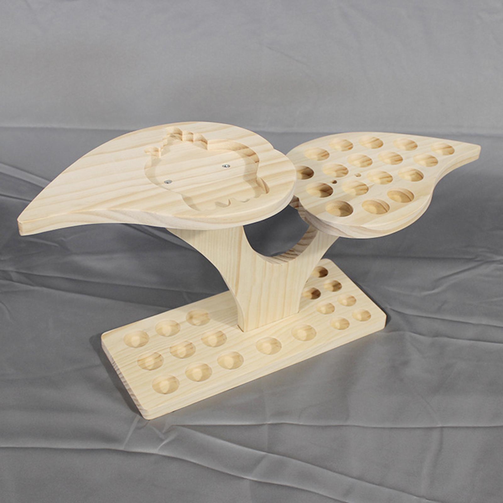 36 Slots Wood Essential Oils Stand Diffuser Holder Carousel Storage Shelf, 2 Tier Height