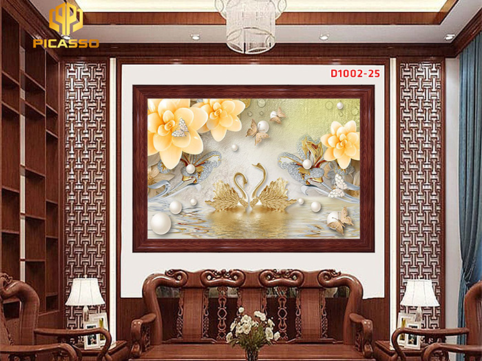 Tranh kính Hoa ngọc D1002 20