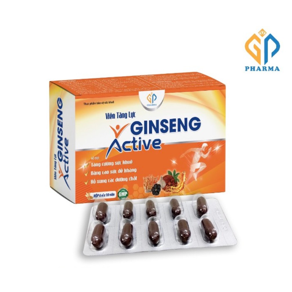 Viên tăng lực Ginseng Active tăng cường sức khỏe, bổ sung dưỡng chất, hộp 60 viên