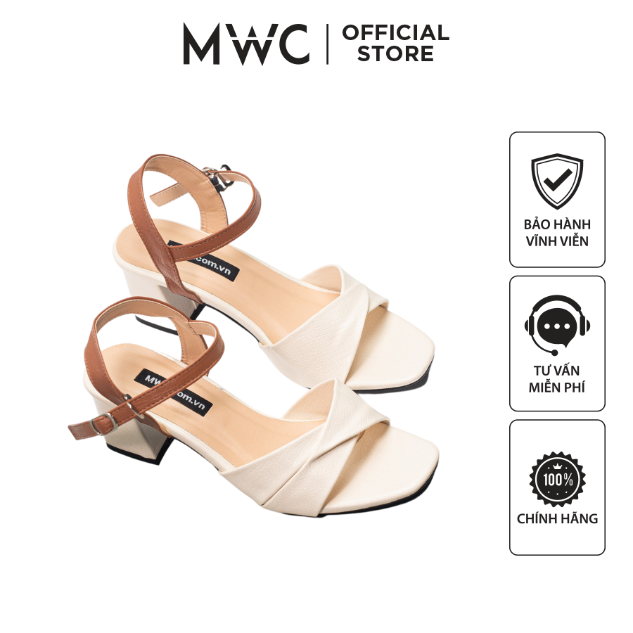 GIÀY CAO GÓT NỮ MWC - CAO GÓT ĐẾ VUÔNG CAO 5CM - CAO GÓT HỞ MŨI - SANDAL CAO GÓT VINTAGE - NUCG- 3921