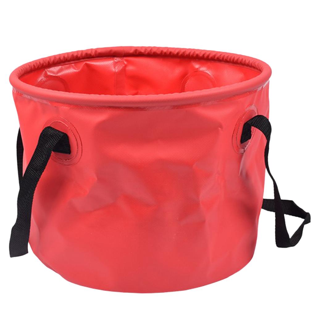 Outdoor Collapsible Water Bucket Carrier Leakproof Folding Pail 10L