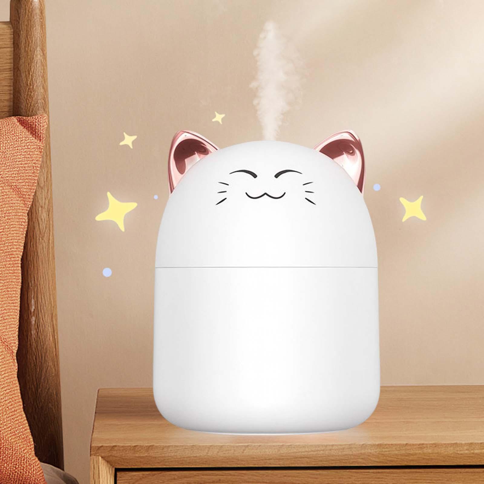 Desktop Humidifiers, 250ml Small Air Humidifier, Portable Mini Humidifiers for Bedroom, USB Cool Mist Sprayer with Night Light for Home,Office, Plants