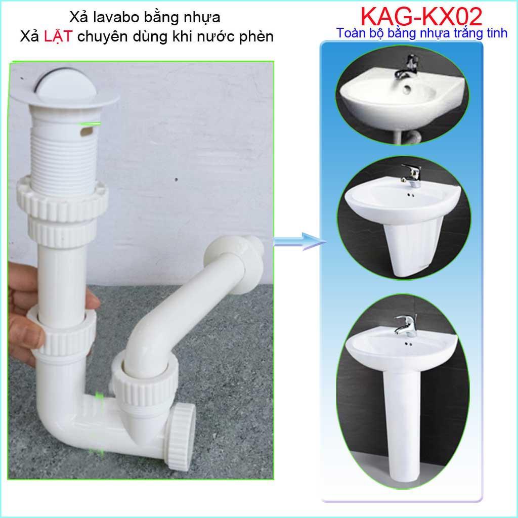 Bộ xả nhựa bộ xả lavabo cho chậu rửa mặt sứ KAG-KX02 giá tốt chất lượng tốt siêu bền dùng cho nước phèn vùng biển