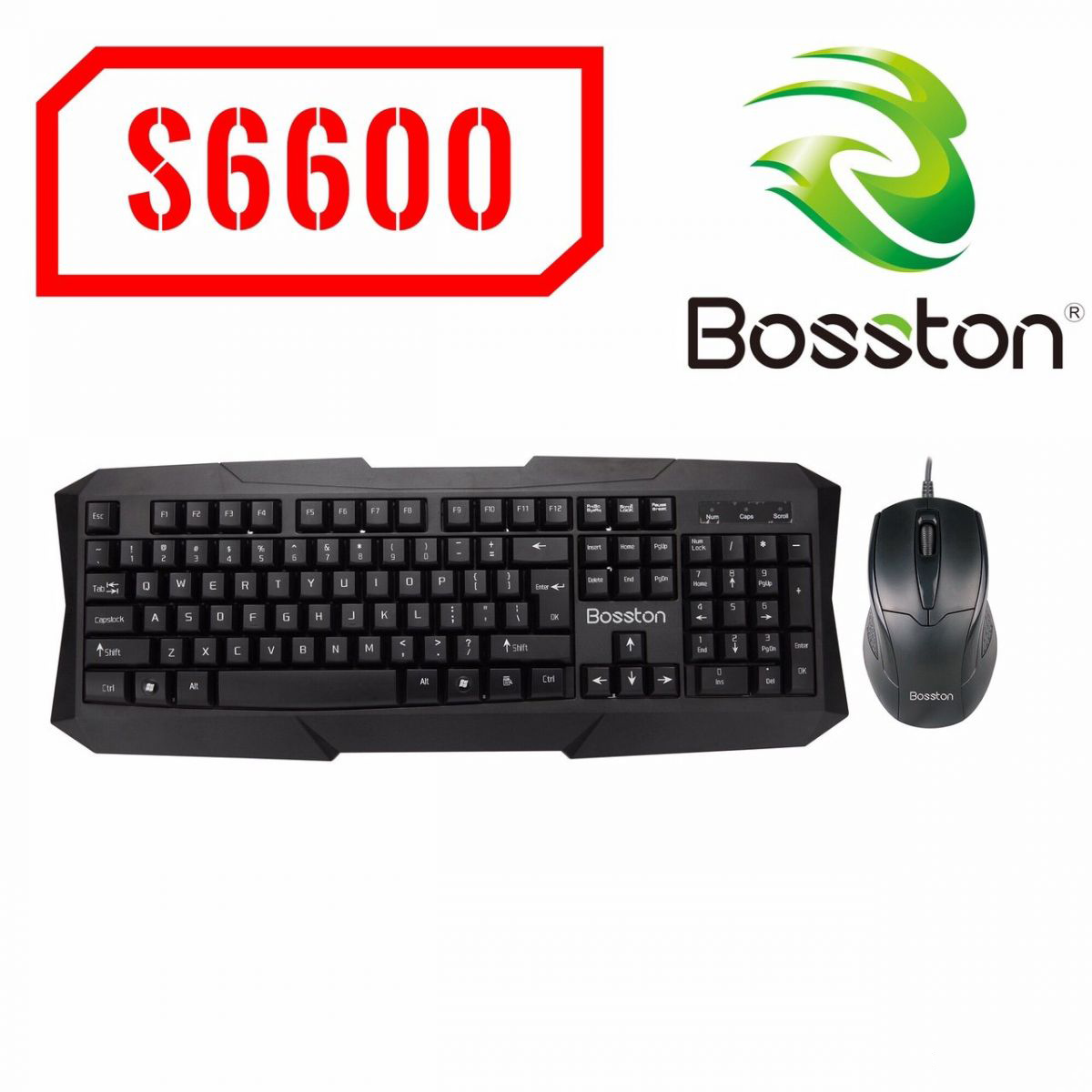 Bộ Chuột Và Bàn Phím Có Dây BOSSTON S6600 - Hàng Chính Hãng