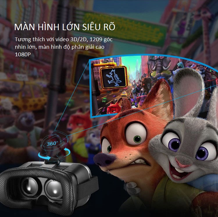 Kính Thực Tế Ảo Xem Phim 3D VR Shinecon Cao Cấp AZONE - Hàng Nhập Khẩu