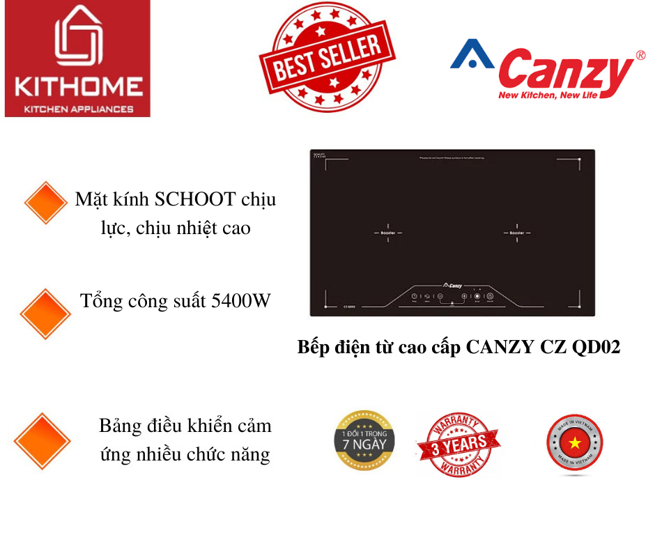 Bếp điện từ cao cấp Canzy CZ 06I - Hàng Chính Hãng