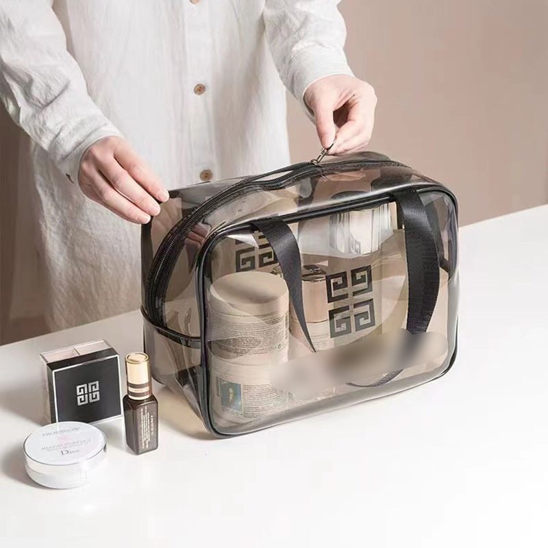 Set 3 túi  xách trong suốt đựng mỹ phẩm du lịch   , chống nước,  thời trang thanh lịch , trẻ trung hiện đại , sang trọng