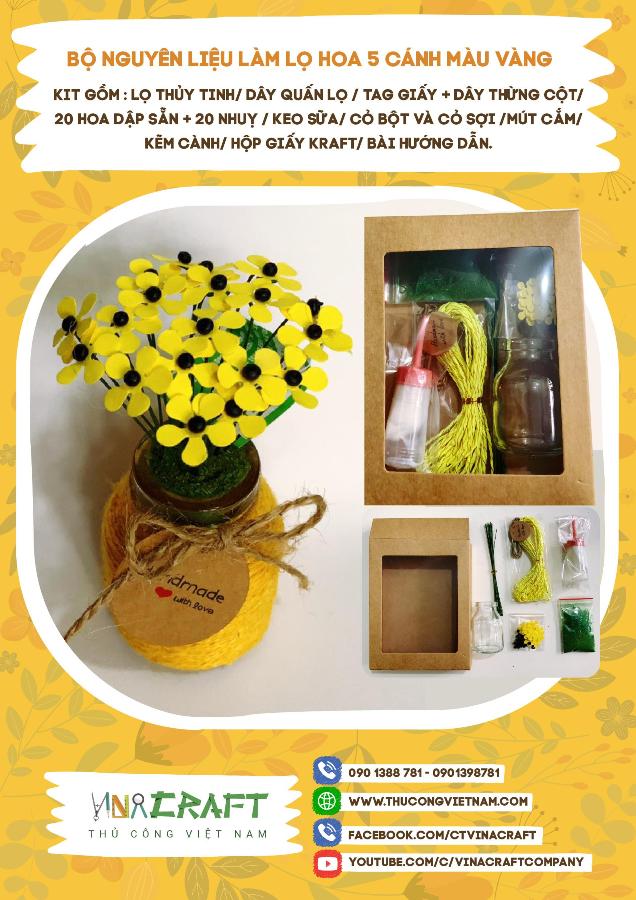 Bộ nguyên liệu làm lọ hoa 5 cánh