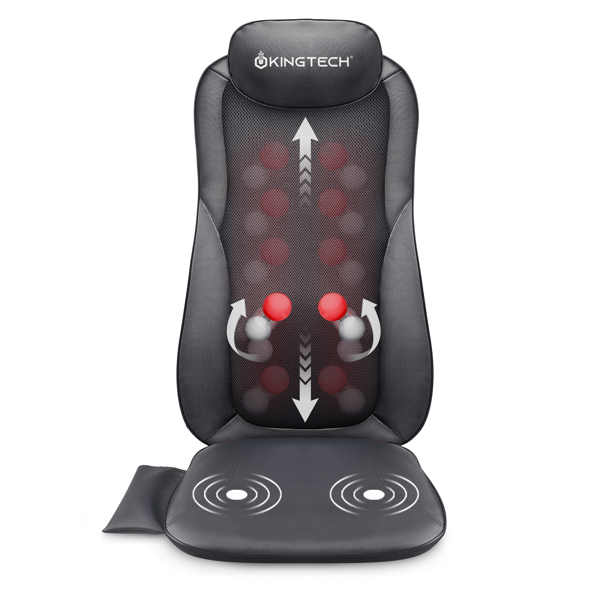 Đệm, Ghế Massage Cao Cấp KingTech - Máy Mát Xa Lưng Chế Độ 3D Chuyên Sâu, Kết Hợp Tính Năng Nhiệt Hồng Ngoại - Hàng Chính Hãng