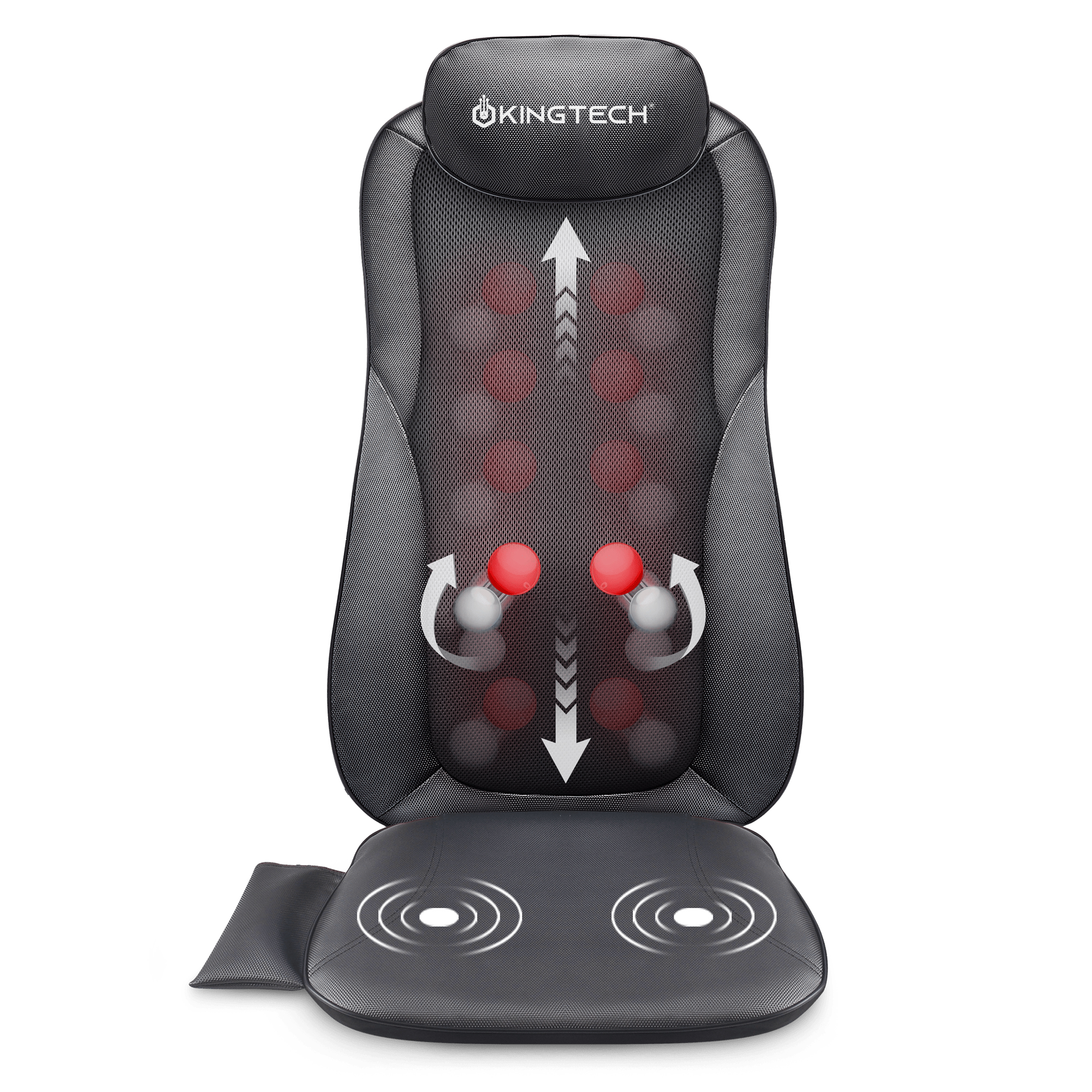 Đệm, Ghế Massage Cao Cấp KingTech KC-500s - Máy Mát Xa Lưng Chế Độ 3D Chuyên Sâu, Kết Hợp Tính Năng Nhiệt Hồng Ngoại - Hàng Chính Hãng