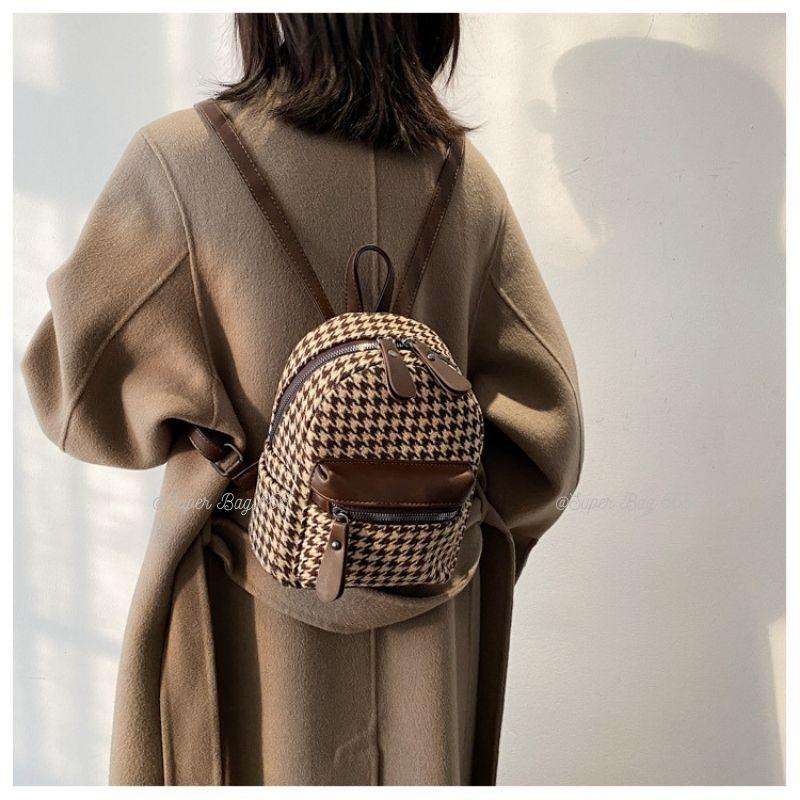 Balo Nữ Thời Trang Họa Tiết Kẻ Pha Dạ Phong Cách Hàn Quốc Đẹp SPB 93