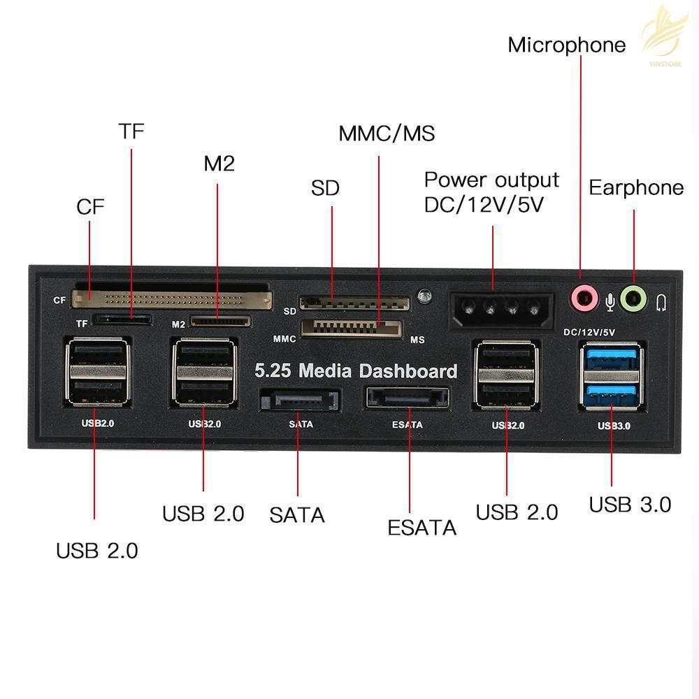Bộ đầu đọc thẻ nhớ đa năng cổng USB 3.0 esata sata cho máy tính bảng Sd Ms Cf Tf M2 Mmc 5.2