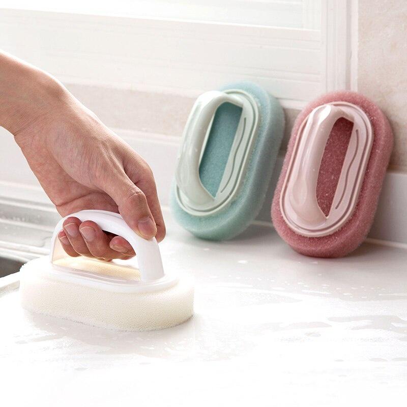 1pc Kitchen Wash Pot Cleaning Brush Sponge Brush Bathroom Bath Brush Tile Sponge Brush