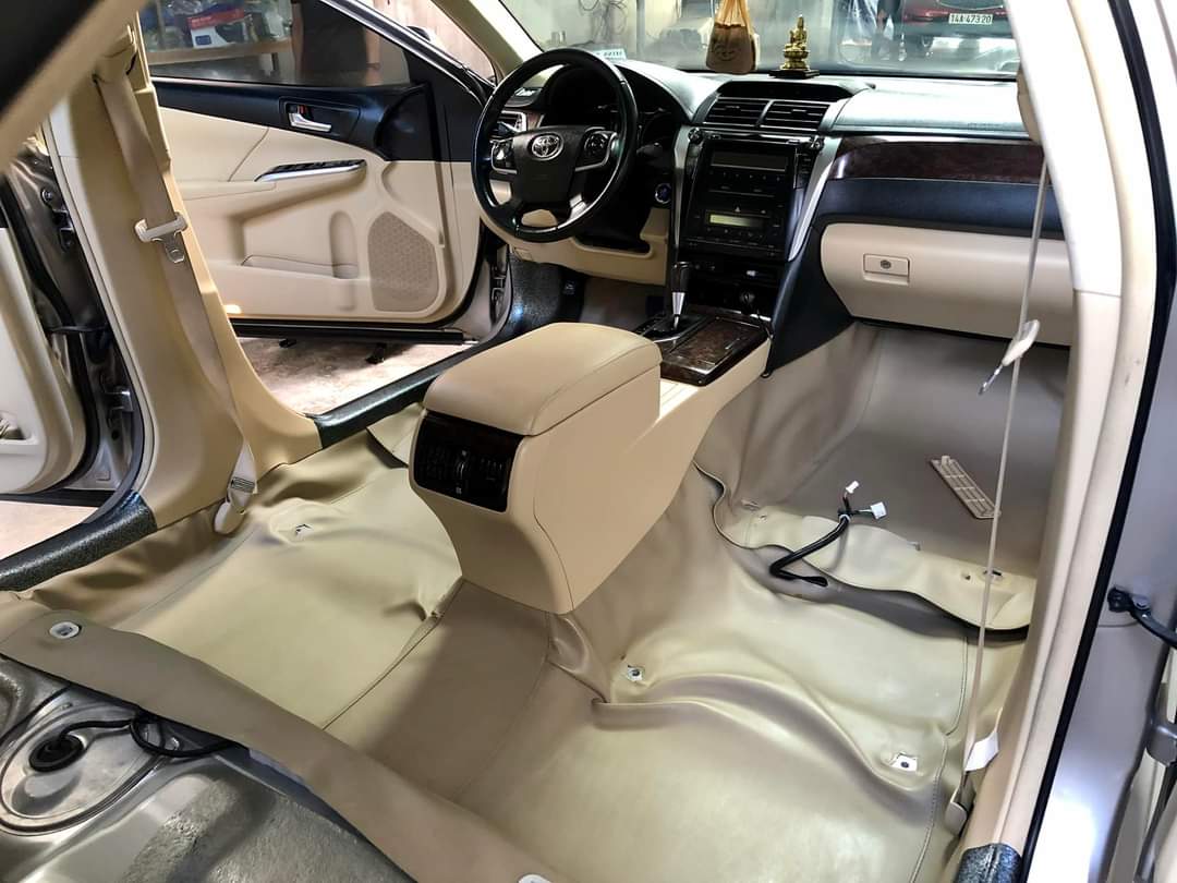 Thảm lót sàn Simili cho xe HYUNDAI SANTAFE, Loại dày cao cấp, Phủ kính sàn xe, Chống bám bẩn, chống thấm nước