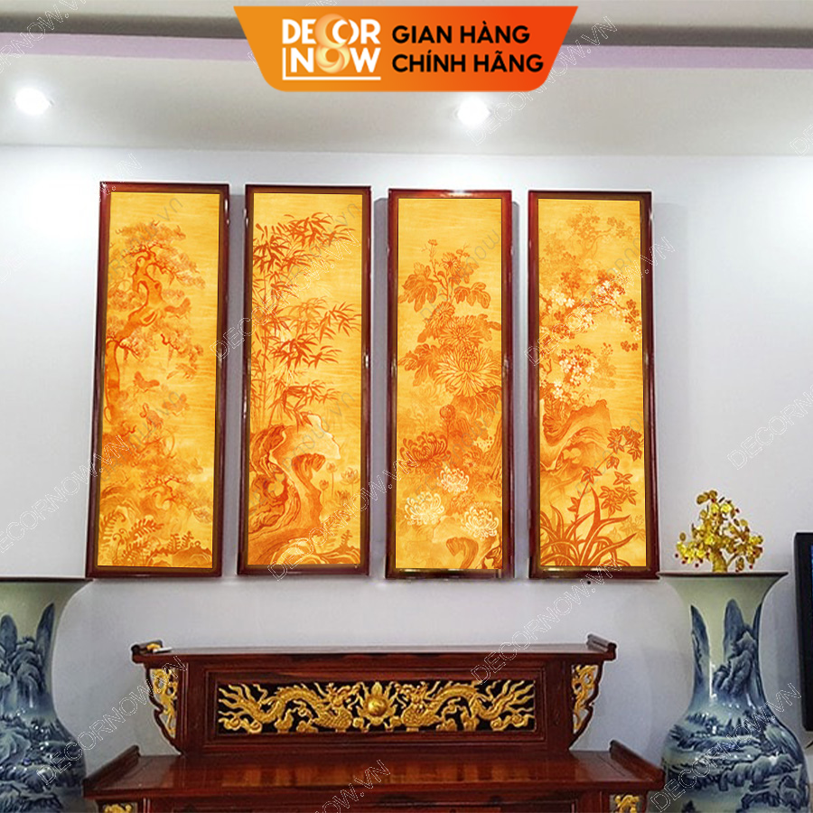 Đèn Hào Quang Phật In Tranh Trúc Chỉ ĐỐI DECORNOW, Trang Trí Ban Thờ Cho Tượng Phật, Hào Quang Trúc Chỉ DCN-30