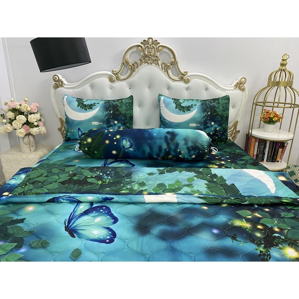 Bộ Drap mền gối thun Ý 5D Cao Cấp , mát lạnh, thấm hút tốt// có mền lẻ