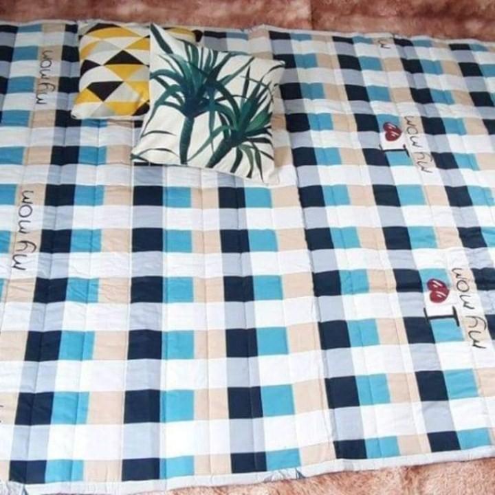 Topper Lót Nệm / Đệm Văn Phòng / Nệm Cuộn Trải Sàn Kiểu Nhật + Kèm 1 Áo Gối : Nhiều Mẫu - Giao Màu Ngẫu Nhiên
