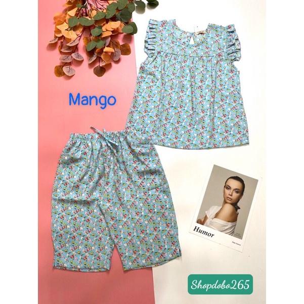 Đồ bộ nữ,đồ ngủ mặc nhà lửng vải lụa mango hoạ tiết hoa nhí thời trang size 45-57kg.