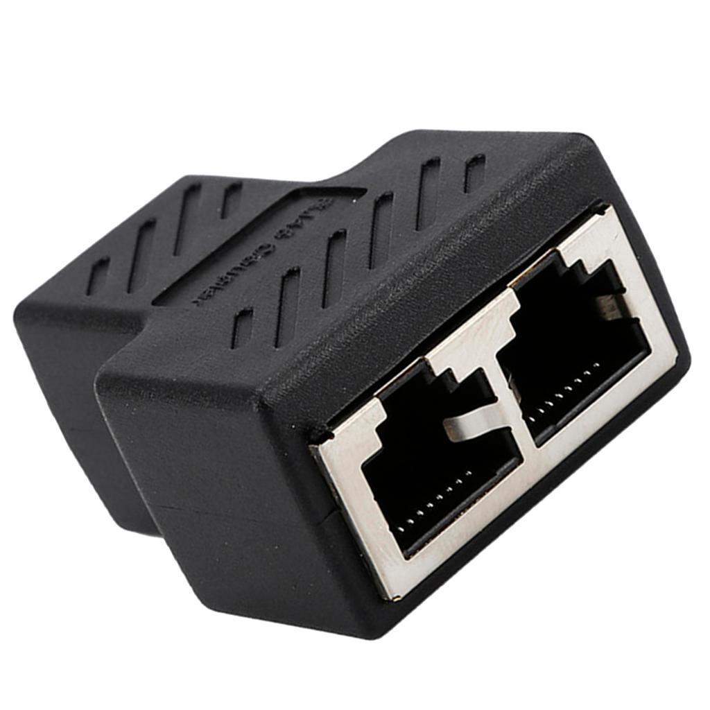 Splitter Adapter 1 to 2 Ethernet Converter with Two Sockets, CAT 5 / CAT 6 Ethernet Converter