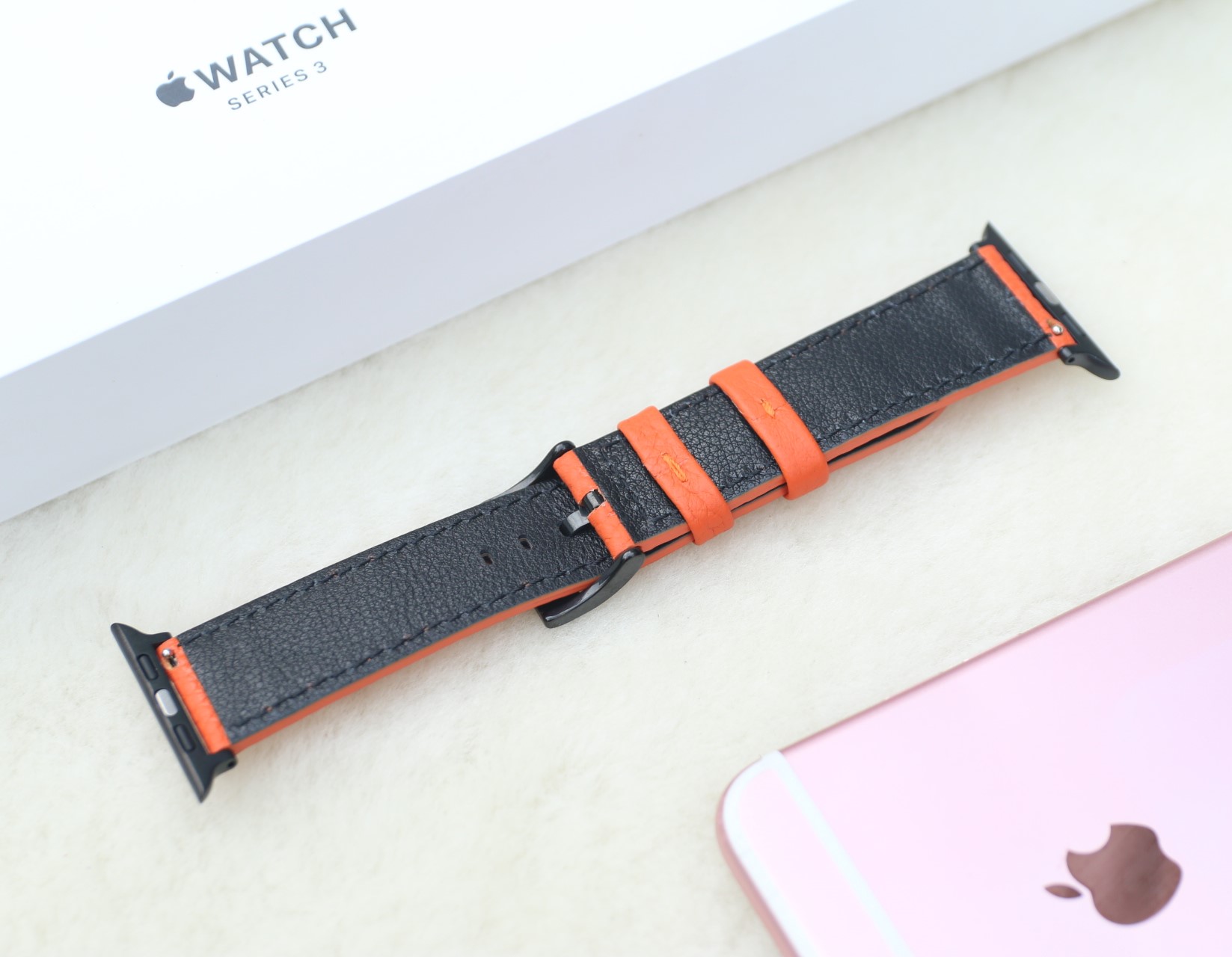 Dây Đeo Thay Thế Dành Cho Apple Watch 1,2,3,4,5,6 (Chất liêu  Da bò nhập khẩu của Pháp) nhiều màu lựa chọn