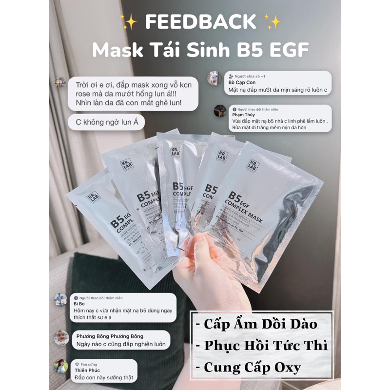 Mặt Nạ B5 EGF Complex Mask Kr Lab Cấp Ẩm (1 miếng x 25ml)