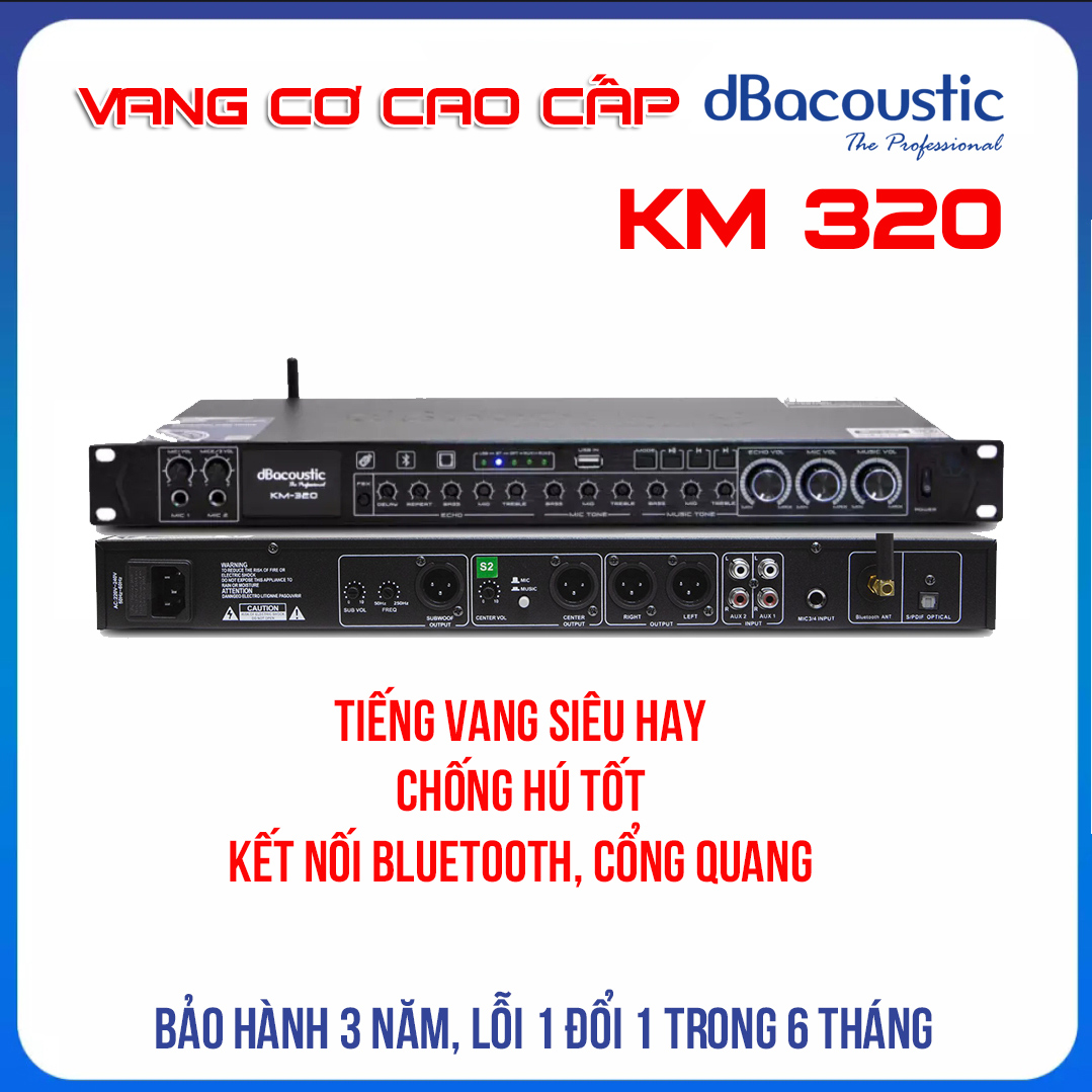 Hình ảnh Vang cơ DB Acoustic KM 320 - Vang nhại siêu mượt, chống hú tốt, kết nối bluetooth, cổng quang học - Hàng chính hãng