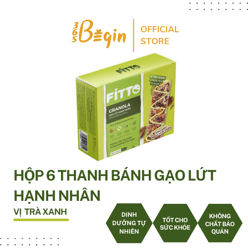 THANH NĂNG LƯỢNG HẠT &amp; GẠO LỨT VỊ TRÀ XANH - FITTO - GREEN TEA