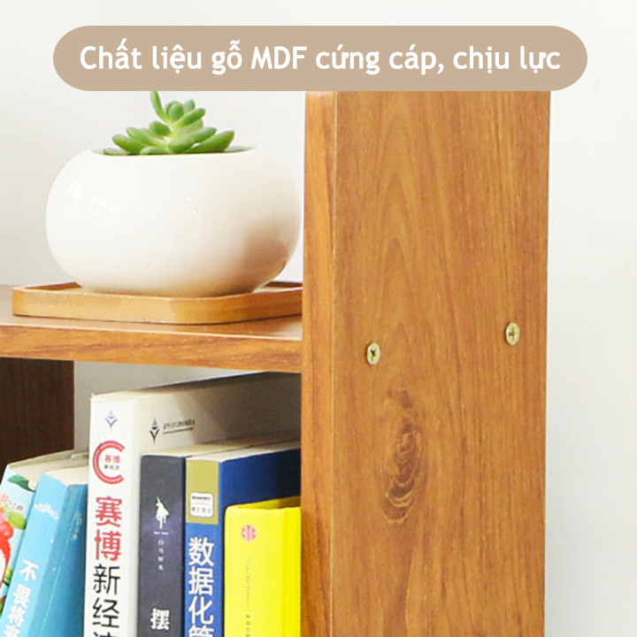Kệ gỗ để bàn đựng sách, tài liệu lắp ghép linh hoạt - màu ngẫu nhiên