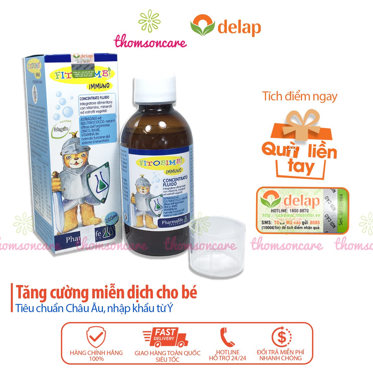 Immuno Bimbi - Tăng sức đề kháng cho bé - Của Fitobimbi - Nhập khẩu chính hãng từ Ý