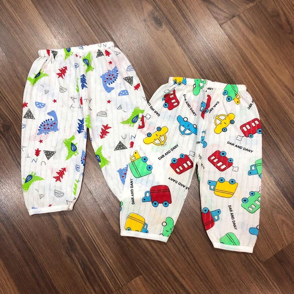 (Set 5) Quần dài chục cotton giấy cho bé sơ sinh từ 0-15 tháng (Hàng Việt Nam)