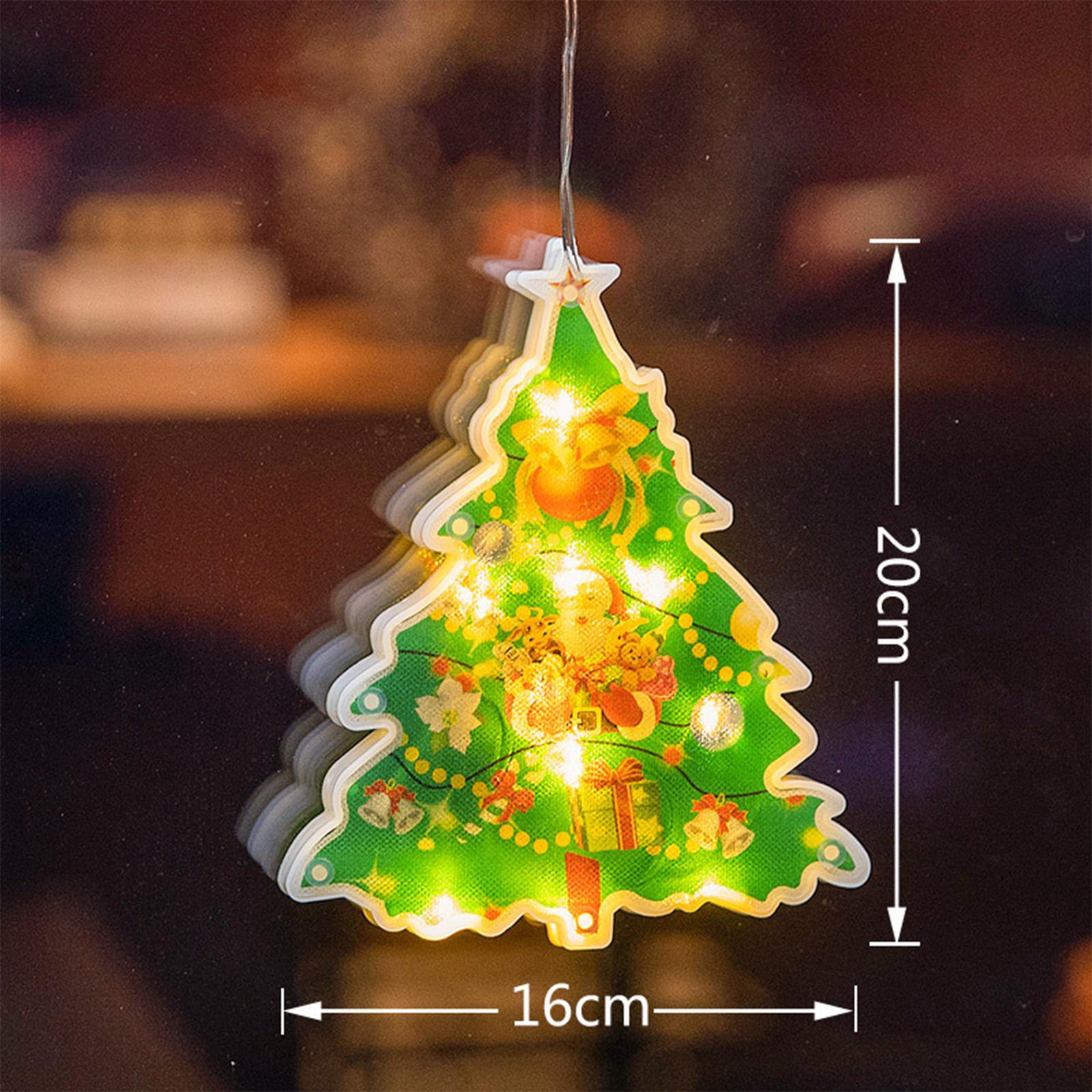 4Pcs Lighted Christmas Window Decorations Christmas Decoration with Suction Cup