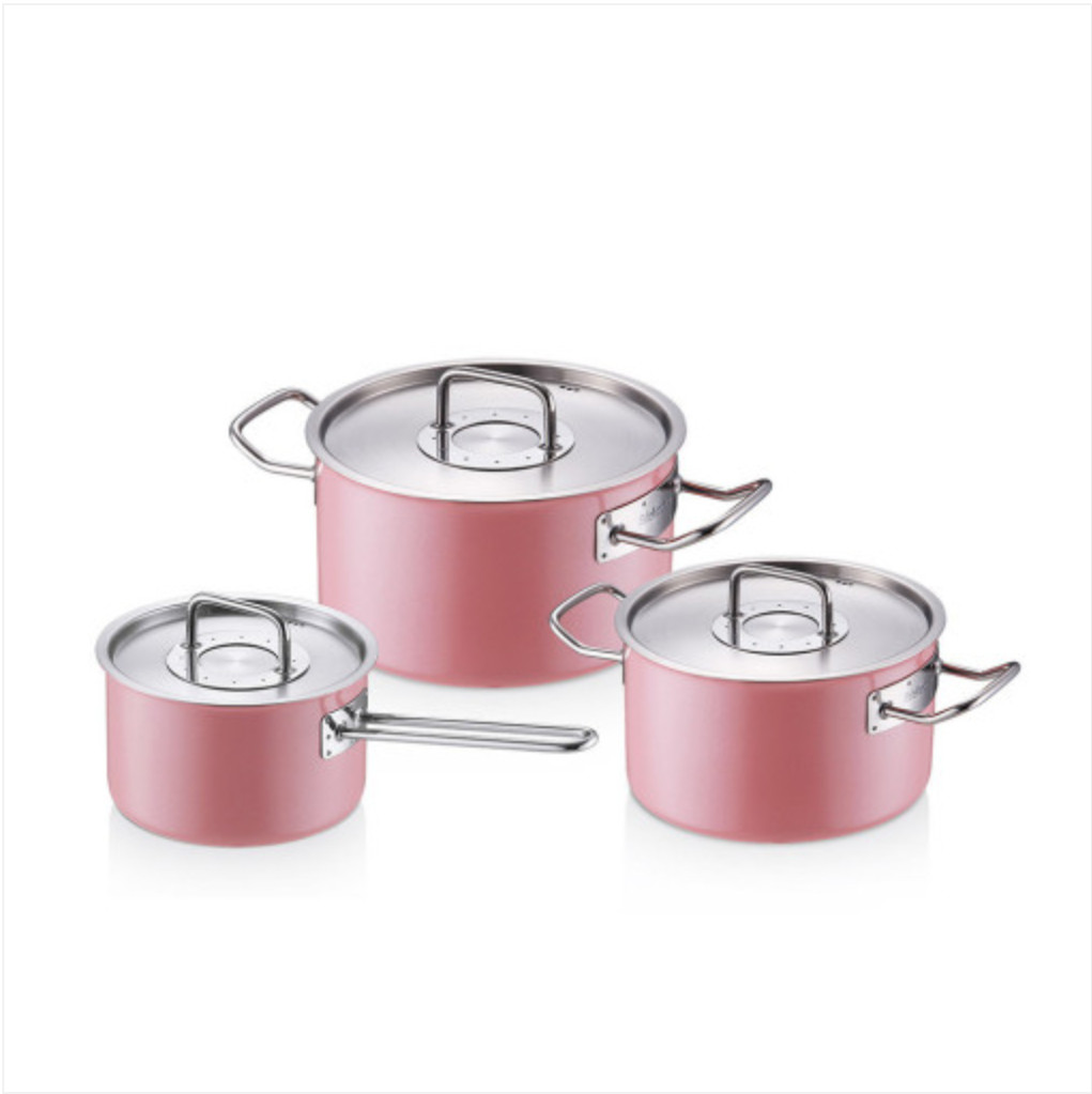 Nồi Edelkochen Solid Hồng 3 lớp