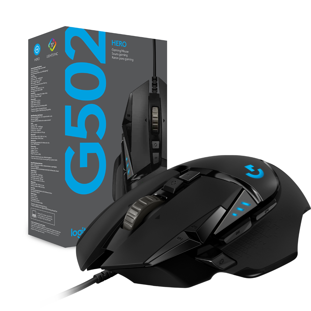 Chuột game hiệu suất cao Logitech G502 Hero - Cảm biến Hero 25k, RGB Lightsync, 11 nút lập trình, điều chỉnh trọng lượng, PC -Hàng Chính Hãng