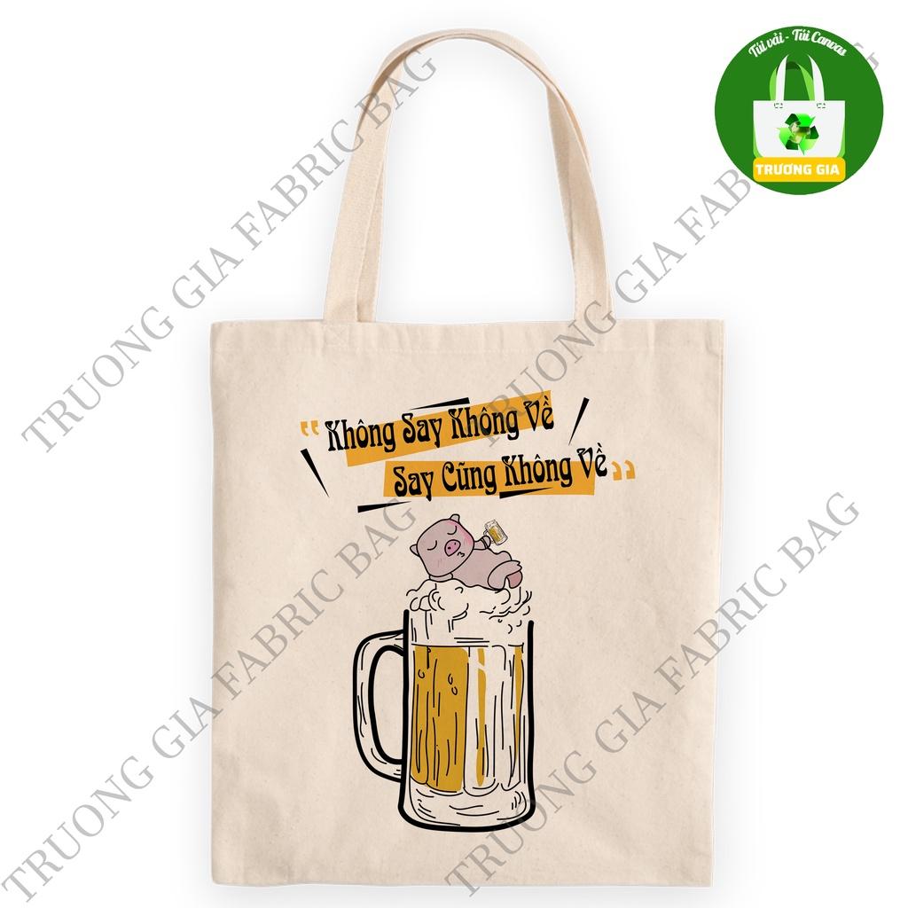 TúI tote canvas Be in hình Summer không khóa kéo 26cmx33cm Trương Gia Túi Vải - Túi Canvas