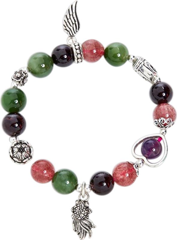 Vòng Tay Đá Đa Sắc Mix Charm Ngọc Quý Gemstones VT45