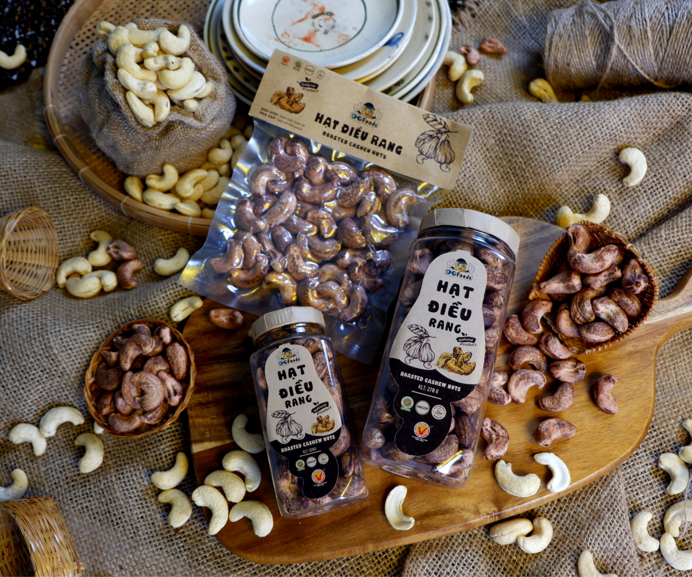 Hạt điều nướng mộc cao cấp 270g DGfoods/Rustic grilled cashew/ Ăn chay được/HVNCLC/HACCP/HALAL/hạt điều bình phước