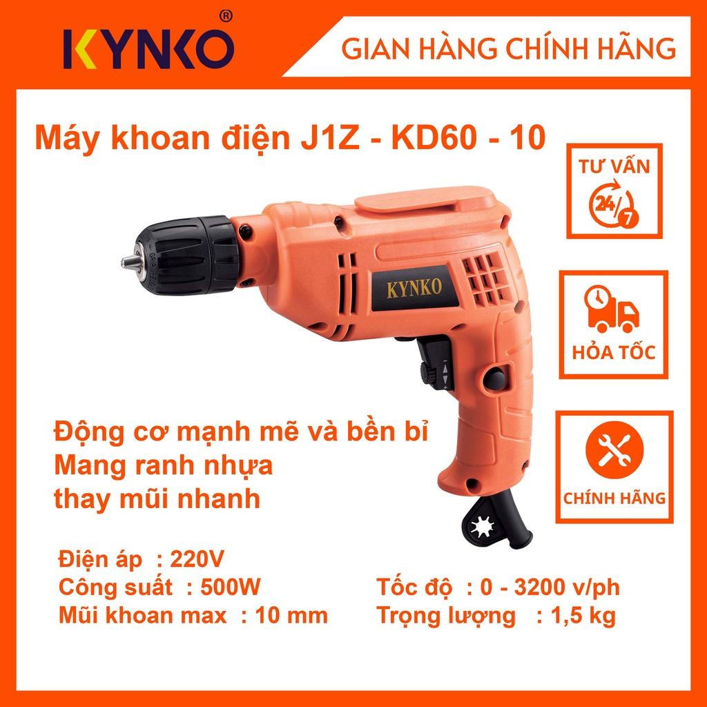Máy khoan điện cầm tay chính hãng Kynko đầu 10mm J1Z-KD60-10 siêu nhẹ giá tốt