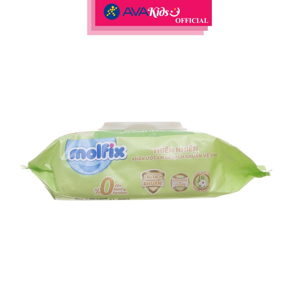 Khăn ướt Molfix sạch khuẩn vệ sinh không mùi gói 100 miếng - Lốc 2 - Hàng Chính Hãng