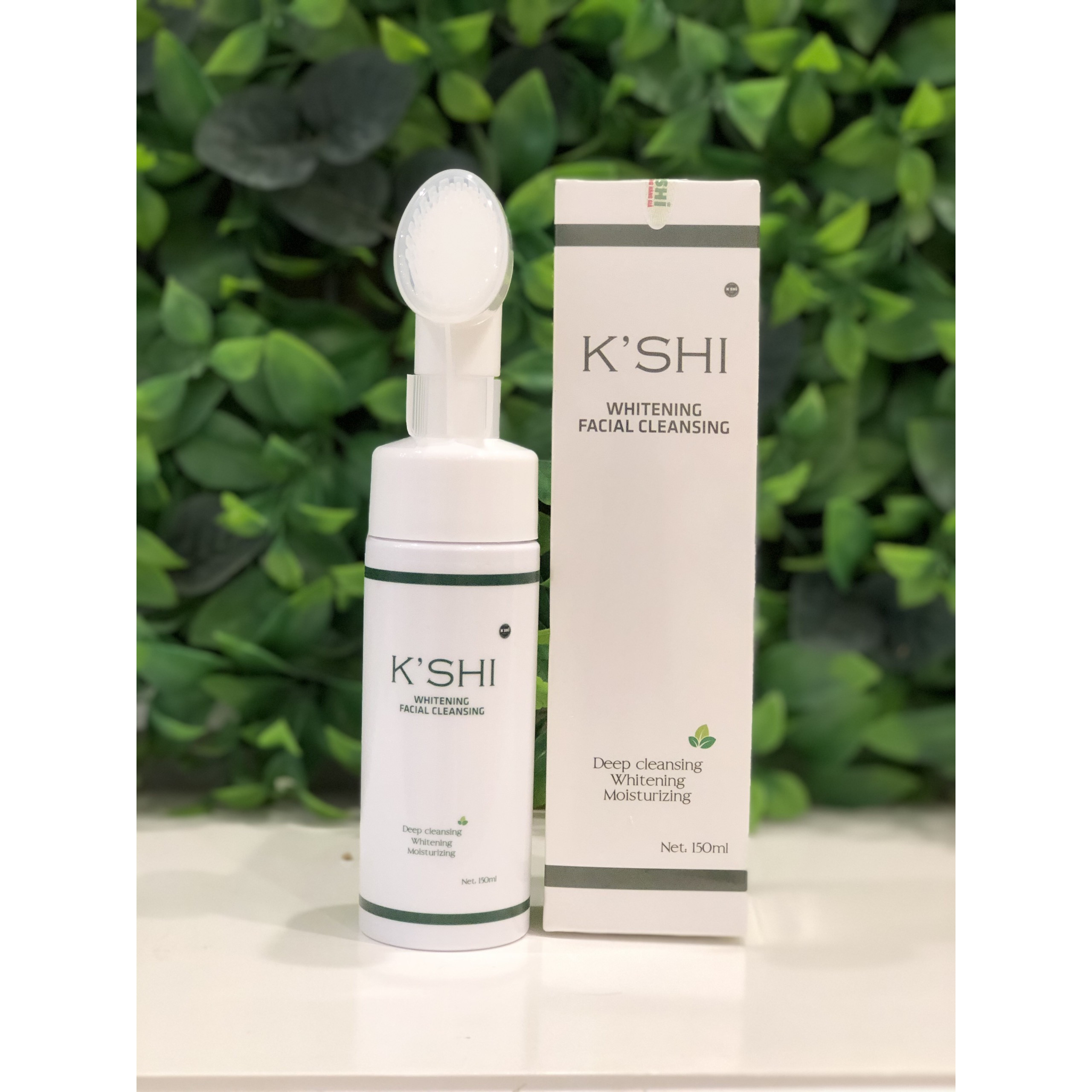 Sữa Rửa Mặt Trắng Da Có Đầu Cọ K’SHI Whitening Facial Cleansing 150ml
