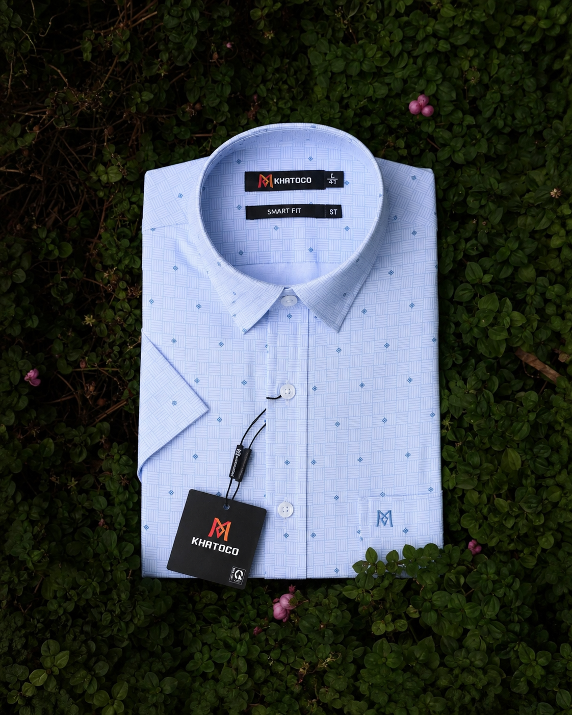 Áo sơ mi Khatoco tay ngắn (L,XL)