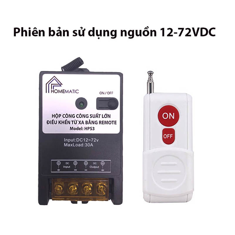 BỘ CÔNG TẮC 30A ĐIỀU KHIỂN BẰNG REMOTE TẦM XA HPS3 220V