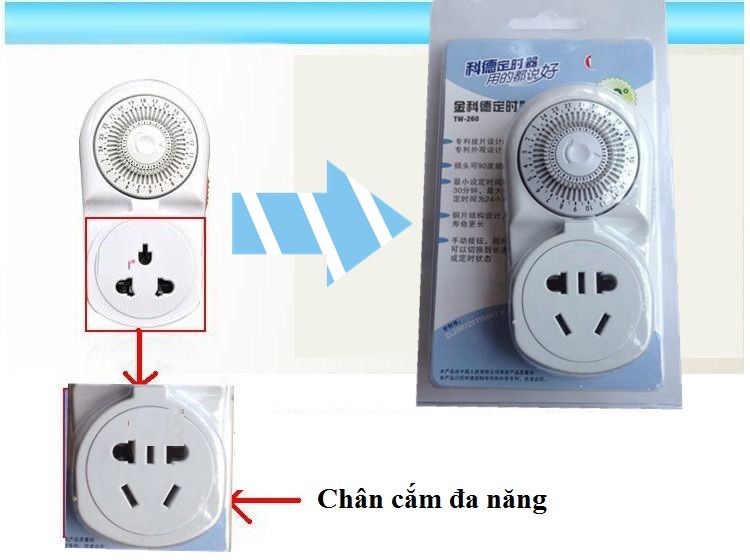 Ổ cắm hẹn giờ lập trình bật- tắt Ver1