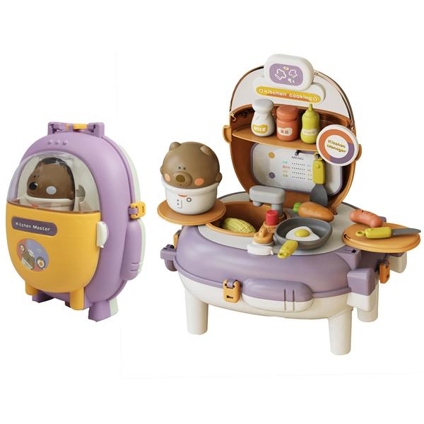 Đồ Chơi Ba Lô Nhà Bếp Gấu Xinh Xắn - Bear Magic Backpack Kitchen - Toys&amp;Joys HY-21 (26 Chi Tiết)