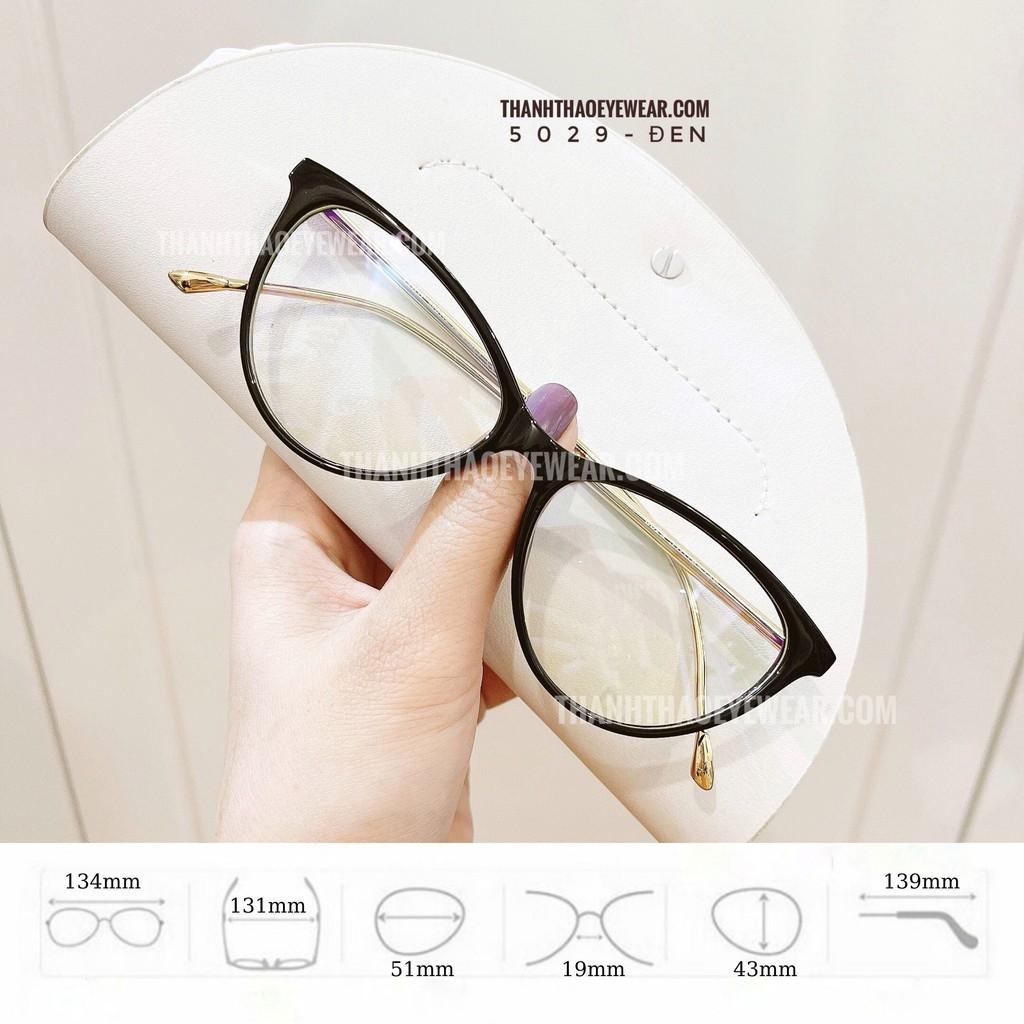 Kính Cận Mắt Mèo Dáng Mảnh Mix Kim Loại Thời Trang Nữ Di5029 Phong Cách Hàng Quốc Hottrend 2021 - ThanhThaoEyewear