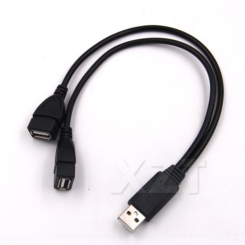 USB 2.0 Một 1 Đực Sang 2 Dual USB Nữ Dữ Liệu Hub Bộ Chuyển Đổi Nguồn Chia Cổng USB Sạc Cáp Dây cáp Nối Dài