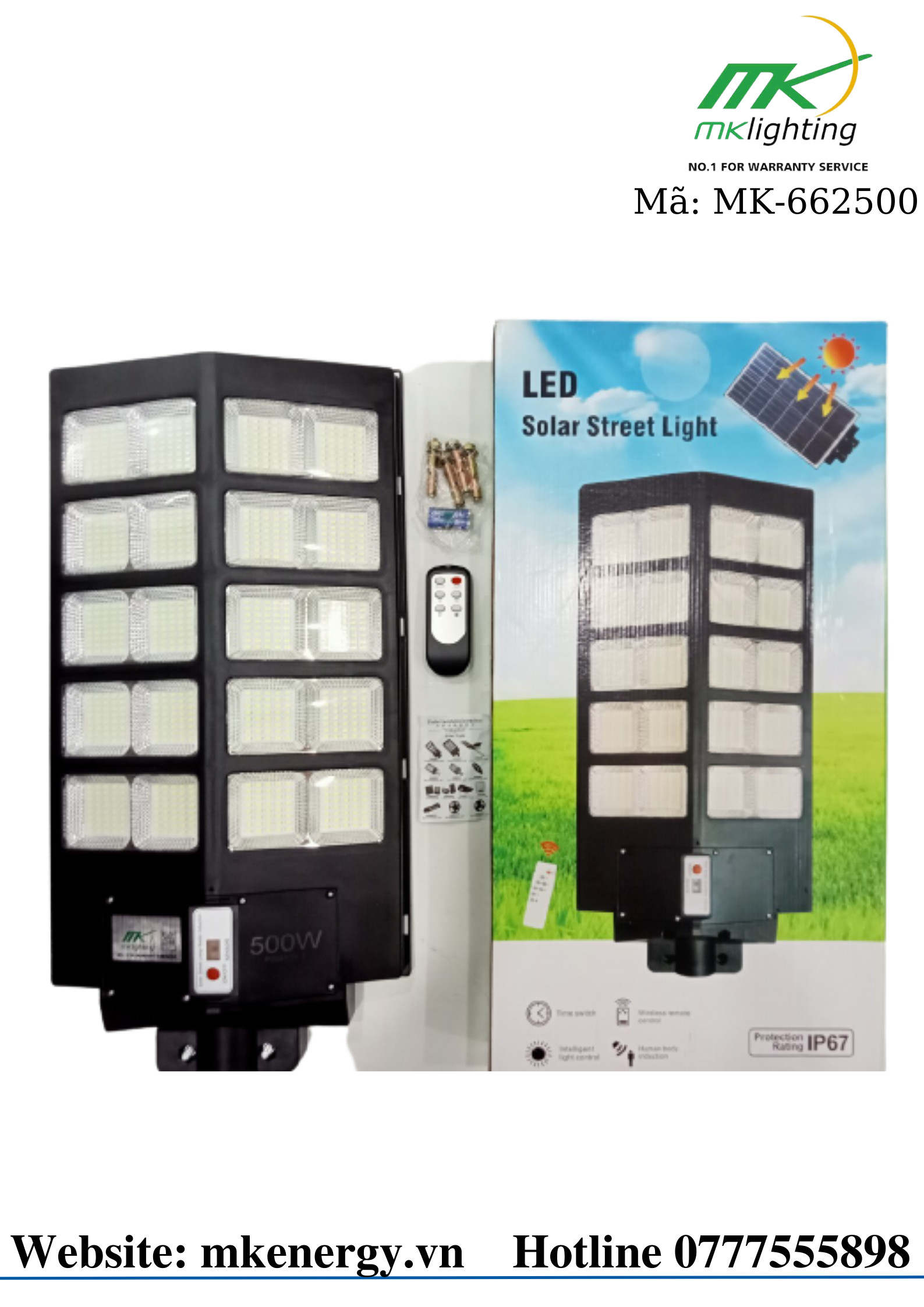 Đèn đường năng lượng mặt trời 2 cánh 500W MK-662500